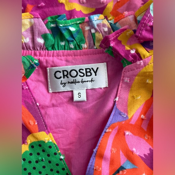 CROSBY by Mollie Burch Rosie Heat Waves Tropical Cotton Blouse - Picture 7 of 9